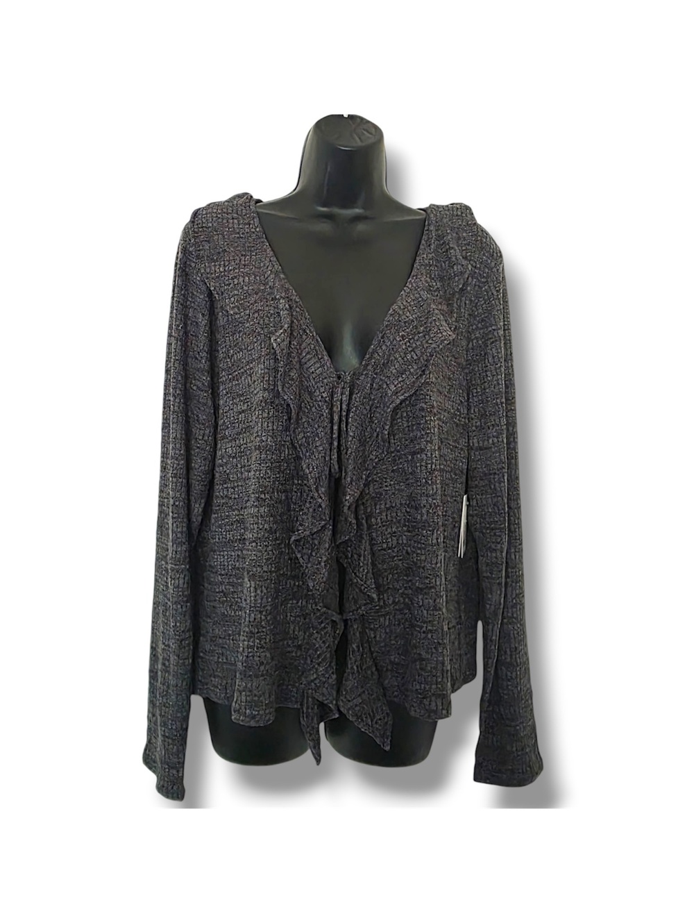 Lucky Brand Women’s Grey Cloud Soft Ruffle Long Sleeve Top Size: XXL